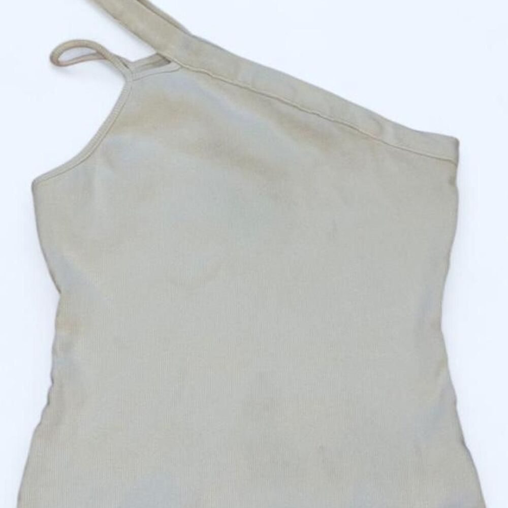 Anthropologie Women's Cream and White Crop-top